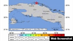 Zona afectada por el sismo de 4,4 grados en la escala de Richter