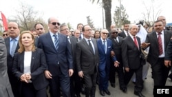 March contra el terrorismo en Túnez. 