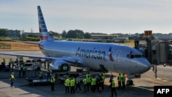 Un vuelo de American Airlines en el Aeropuerto Internacional José Martí de La Habana, el 28 de noviembre de 2016.