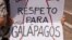 Habitantes de Galápagos protestan contra China en agosto del 2017 (Juan Cevallos / AFP).