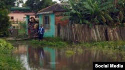 Acumulaciones de lluvia dejadas por la tormenta Alberto en Pinar del Río.