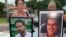 Ofelia Acevedo, viuda de Oswaldo Payá, y Giraldo Cepero, padre de Harold Cepero, recordando a los dos miembros del Movimiento Cristiano Liberación que fallecieron hace 10 años en una carretera cerca de Bayamo.