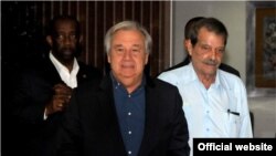 El secretario general de Naciones Unidas, antonio Guterres, a su llegada a La Habana, este lunes, 7 de mayo de 2018.