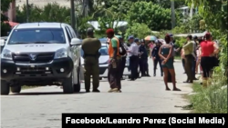 Despliegue policial tras protesta en el municipio de Antilla, Holguín, el 19 de mayo. Al menos 14 personas fueron encarceladas por manifestarse.