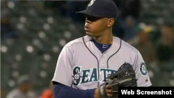 El lanzador cubano de los Marineros de Seattle, Roenis Elías.