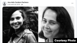 Propaganda castrista publicada Ana Adis Cardero Pacheco, madre de Annalie Lilliam Rueda Cardero, esposa de Alejandro Castro Espín.
