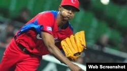 Raicel Iglesias durante un entrenamiento en Cuba.