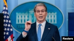 Scott Bessent durante una conferencia de prensa en la Casa Blanca, en Washington.
