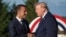 El presidente de Francia, Emmanuel Macron saluda al presidente de Estados Unidos, Donald Trump, durante la cumbre del G7 en Evian, en el este de Francia, el 15 de junio de 2026.