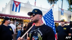 Enrique Tarrío, exlíder de los Proud Boys, en una imagen de archivo. (Eva Marie Uzcategui/AFP)