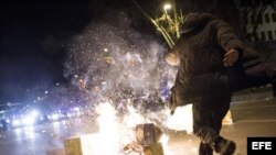 Disturbios al término de las marchas por la dignidad que han convocado a decenas de miles de manifestantes en Madrid, España.