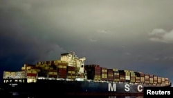 El buque MSC Francesca, con bandera de Panamá, en Long Beach.(Imagen de referencia)