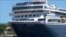 El MS Braemar anclado en La Romana. (Video/Reuters)