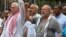 La máxima dirigencia del régimen cubano, el gobernante Miguel Díaz-Canel (izq.) y el primer ministro Manuel Marrero en un acto político contra la guerra en Gaza, celebrado en La Habana el 14 de octubre de 2024.