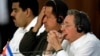 Raúl Castro, Hugo Chávez, y Nicolás Maduro en una cumbre de líderes de naciones de América Latina y el Caribe en el complejo turístico de Costa do Sauipe, el 16 de diciembre de 2008.