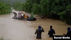 Inundaciones en San Antonio del Sur por el huracán Oscar. (@YolandaVzq14169/X)