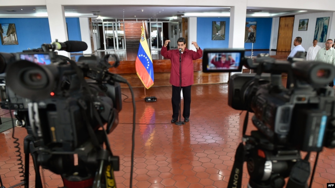 El presidente Nicolás Maduro en conferencia de prensa en Venezuela.