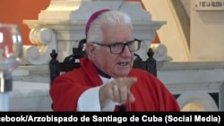 El arzobispo de Santiago de Cuba, Dionisio García Ibáñez, durante la homilía del Domingo de Pentecostés.