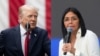 El presidente Donald Trump y la presidenta encargada de Venezuela, Delcy Rodríguez. 