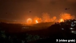 Captura de video de explosiones en Caracas, Venezuela.