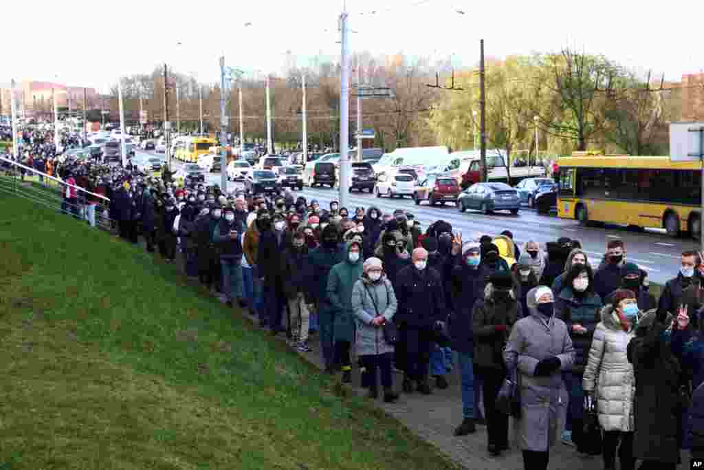 Protestas en Minsk, Bielorrusia.