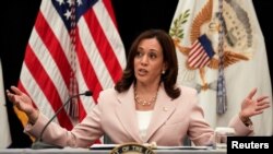 La vicepresidenta de EEUU, Kamala Harris, en Los Angeles el 7 de junio de 2022. (Reuters/Lauren Justice).