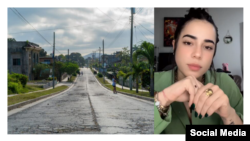 Una vista de la localidad de San Miguel de los Baños, en Matanzas, junto a Amanda Fernández, quien difundió el llamado de auxilio en redes sociales.