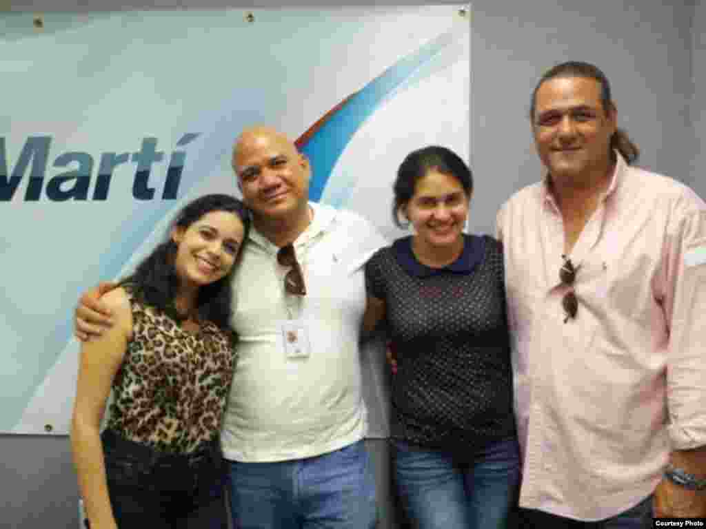 Con la escritora cubana Dania Ferro y el productor Antonio Coba