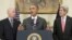 El presidente de EEUU Barack Obama, junto al vicepresidente Joe Biden (i) y el secretario de Estado John Kerry (d).