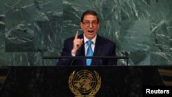 El canciller cubano Bruno Rodríguez en la sede de la ONU, el 21 de septiembre de 2022. (Reuters/Mike Segar).