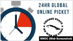 Captura de pantalla de una de las gráficas publicadas en el sitio web de la National Network on Cuba para promover la movilización.