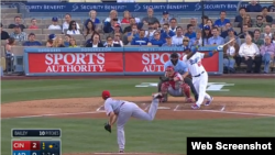 Yasiel Puig conectó el miércoles su undécimo cuadrangular de la temporada 2014. 