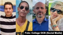 Ángel Santiesteban Prats, Ángel Cuza, Henry Constantín y Alejandra García