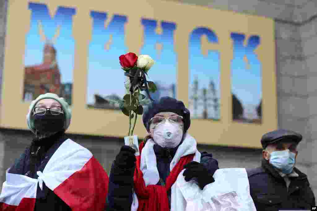Protestas en Minsk, Bielorrusia.