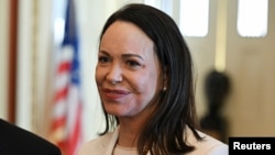 María Corina Machado reunida en el Congreso de Estados Unidos en enero de este año. (REUTERS)
