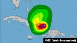 El mapa muestra la probabilidad de impacto de los vientos del huracán Oscar. 