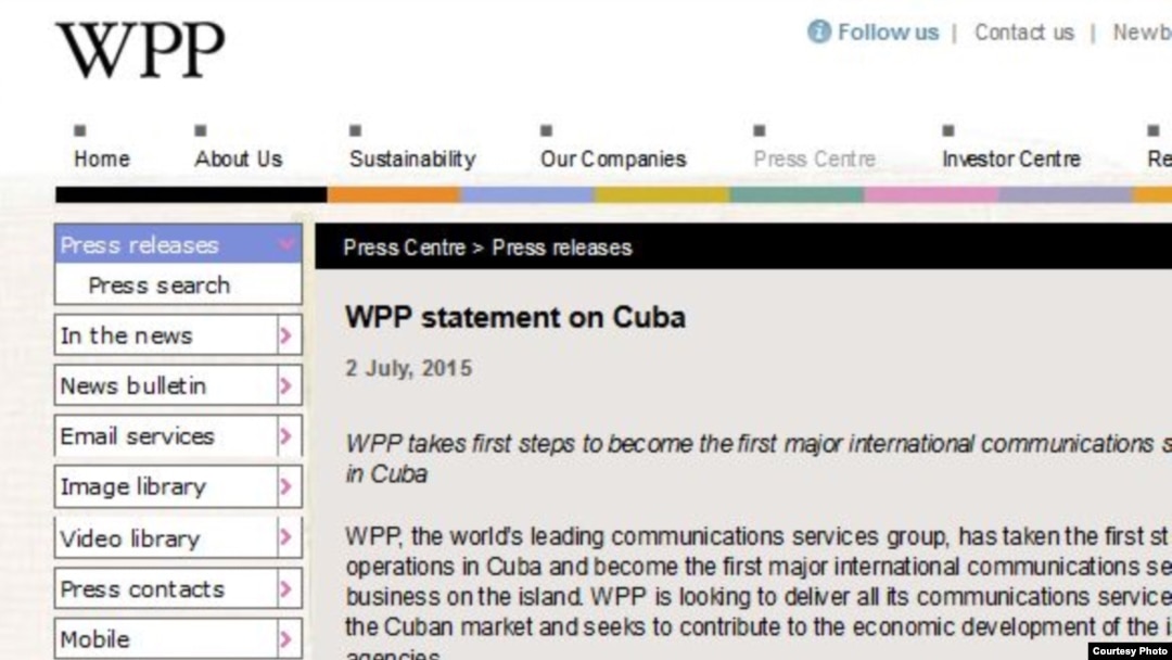 WPP anuncia acuerdo con Cuba.