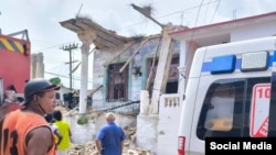 Derrumbe parcial de vivienda en Lawton, La Habana. Foto: Facebook 