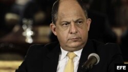 Luis Guillermo Solís, presidente de Costa Rica, en conferencia de prensa en San José. EFE