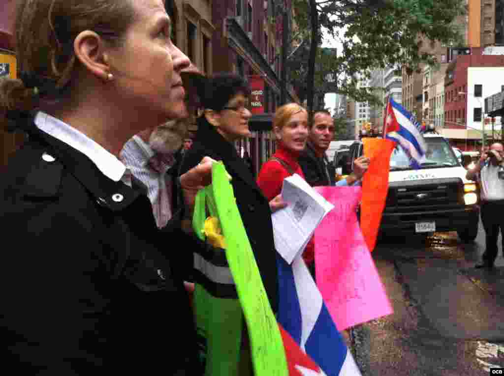 Protesta en New York por la libertad de Sonia Garro/ Cortesía de Carmen María Rodríguez