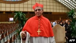 El cardenal Juan de la Caridad García, arzobispo de La Habana en el Vaticano en 2019. (Foto: Tiziana FABI/AFP)