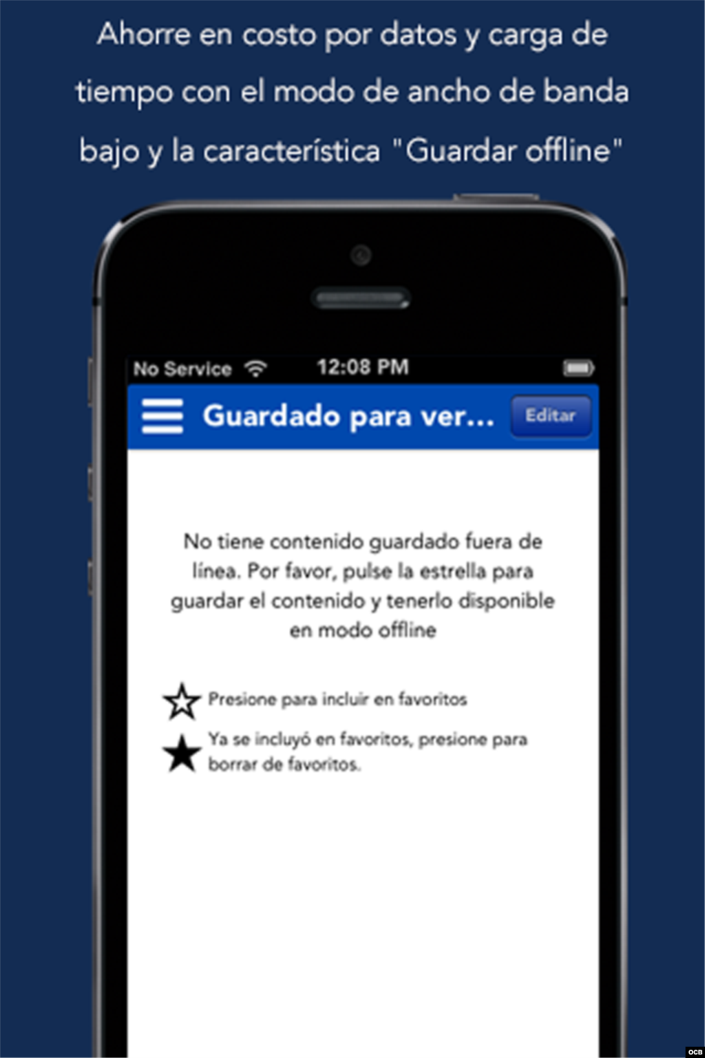 Puede guardar el contenido "offline" y así ahorrar costo por datos en su iPhone 