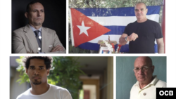 Combinación de fotografías de líderes de la oposición cubana. Arriba: Ferrer García (izq), Díaz Silva (der); abajo: Otero Alcántara (izq) y Navarro (der.)