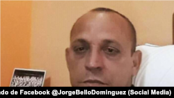 El periodista Jorge Bello Domínguez, apresado tras las protestas del 11 de julio del 2021.