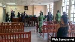 Tribunal Municipal de Güira de Melena donde se celebra juicio militar a detenidos del 11J (Tomado de Facebook)