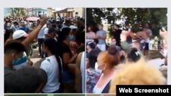 Manifestantes en Güira de Melena el 11 de julio de 20201. (Tomada de Facebook).