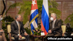Díaz-Canel y Viacheslav Volodin, Presidente de la Duma Estatal de la Asamblea Federal de la Federación de Rusia reunidos en La Habana.