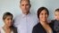 José Daniel Ferrer junto a su esposa y dos de sus hijos.