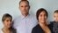 José Daniel Ferrer junto a su esposa y dos de sus hijos.