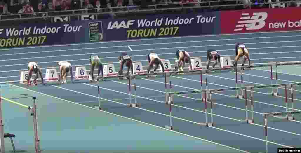 Orlando Ortega salió del carril número 5 y ganó en los 60 metros vallas de la reunión de atletismo en pista cubierta de Torun (Polonia), el viernes, 10 de febrero, con un tiempo de 7 segundos y 48 centésimas, que es un nuevo récord de España.